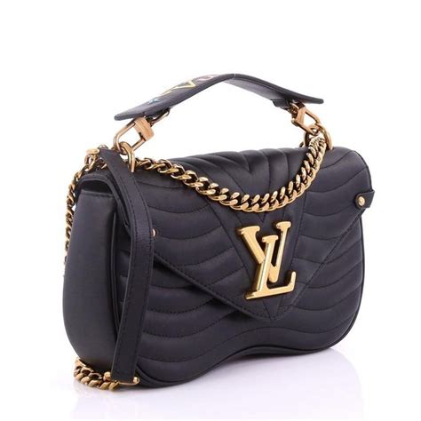 louis vuitton new wave chain bag mm black|Louis Vuitton chain shoulder bag.